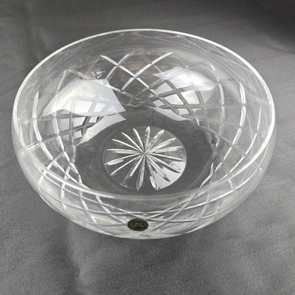 Romanian Handcrafted Lead Crystal Bowl •‎ 24% PbO • 4″ H × 8″ D • Pristine
